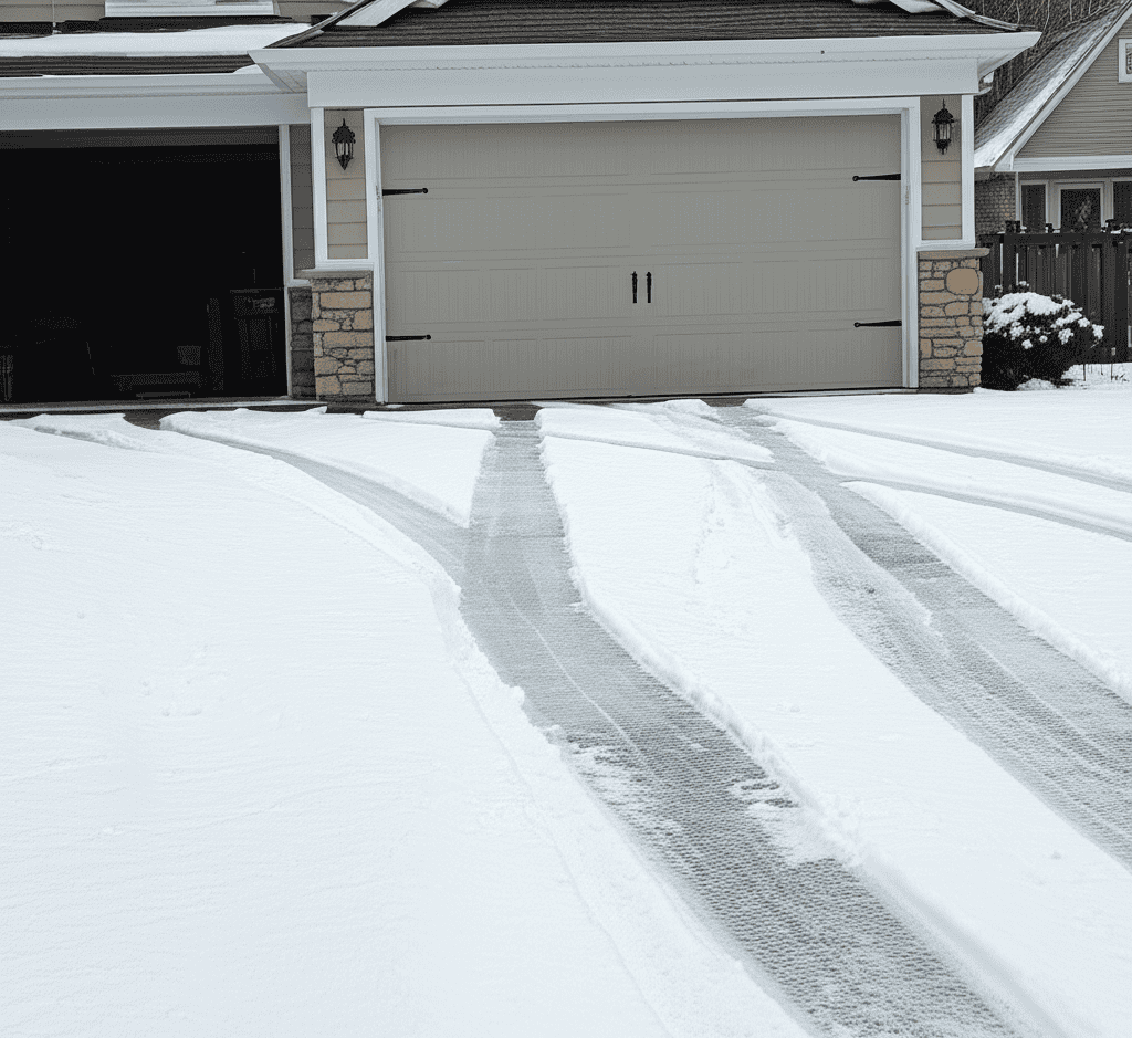 Residential snow removal Winnipeg – driveway cleared for safe access
