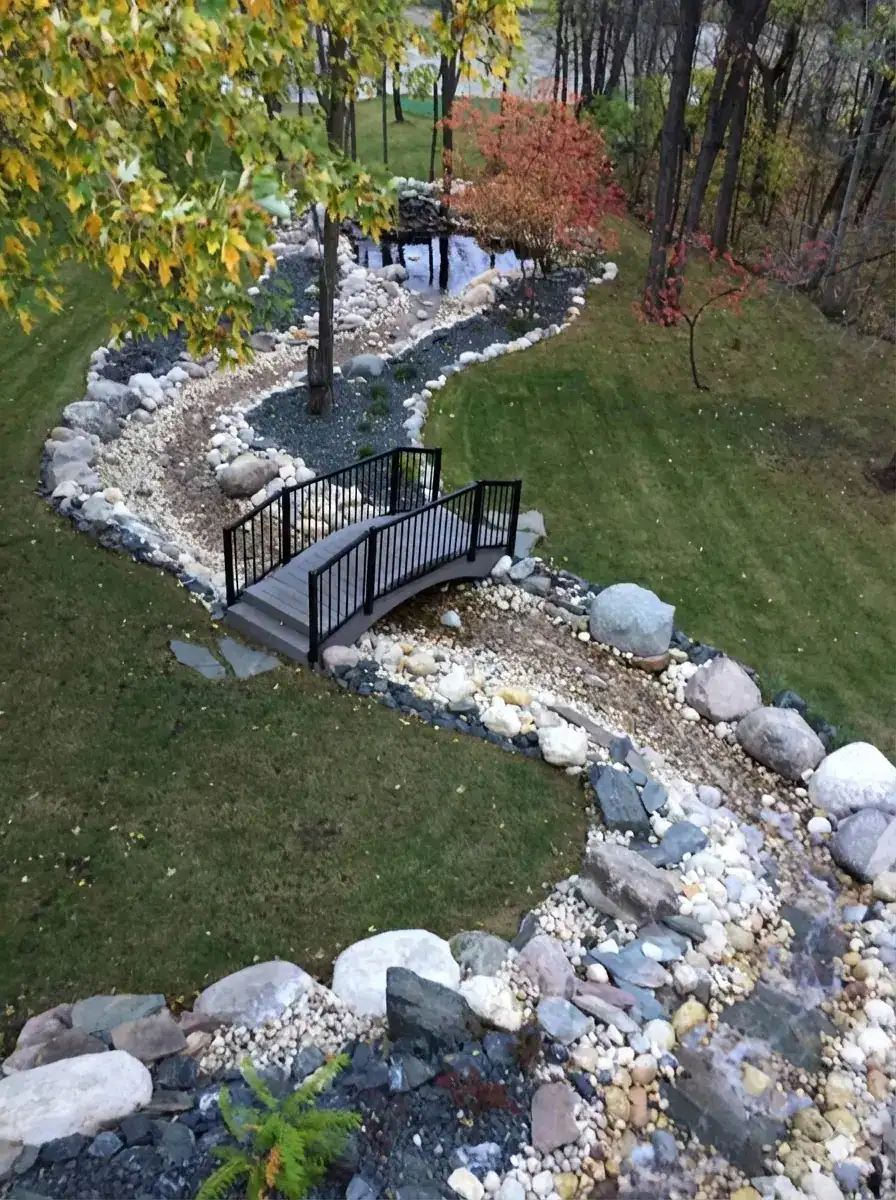 Backyard Dry Creek Bed & Water Feature