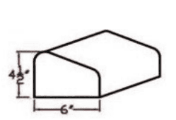 Slant residential curbing mold profile 4.5x6
