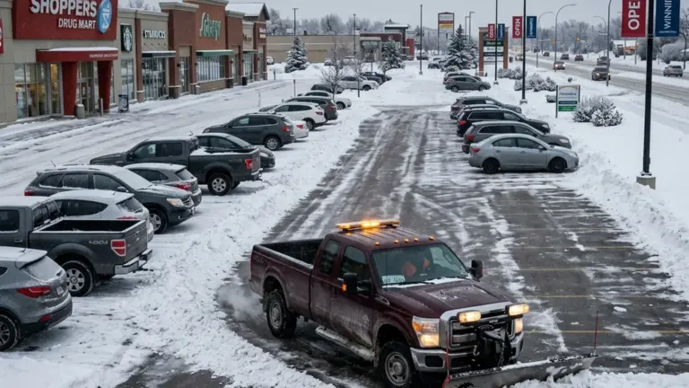 Commercial snow removal Winnipeg parking lot plowing for property management contract services