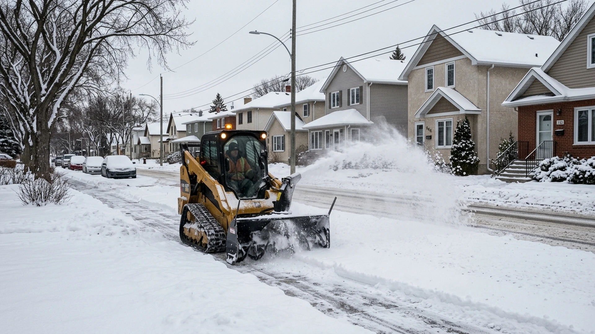 Who clears the sidewalk in Winnipeg City sidewalk plow on residential street